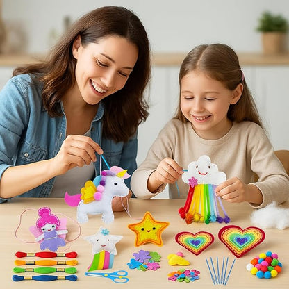 FYXGZZH Kids Beginner Sewing Kit – DIY Stuffed Craft Set with Pre-Cut Felt, Plastic Needle & Embroidery Thread, Educational Arts & Crafts for Boys & Girls Ages 6-12