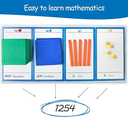 Foam Base Ten Blocks for Place Value, Early Counting, Manipulatives, Counters, Cubes - Kids Math Learning Tool