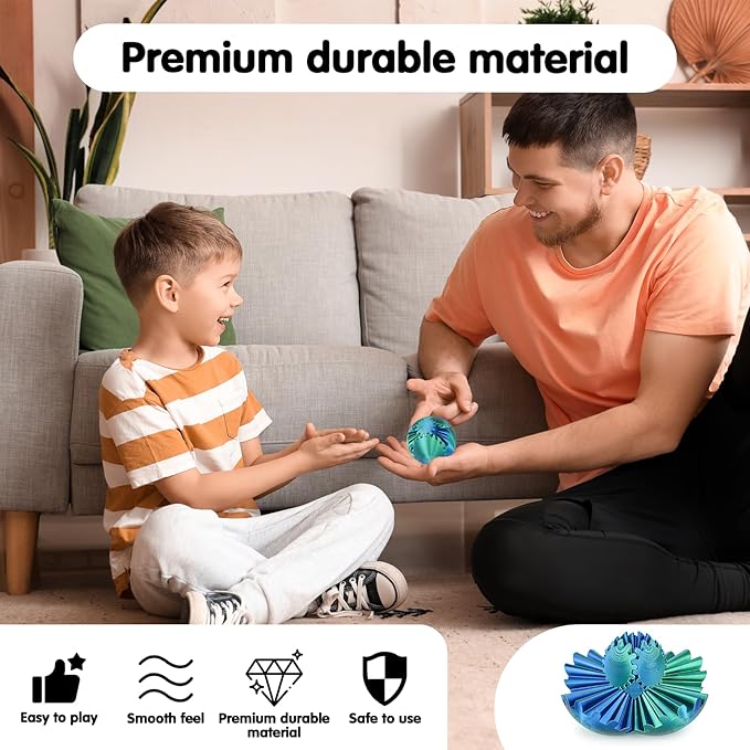 Gear Ball 3D Printed Cube Fidget Toy,Gear Sphere Fidget Toys,Sensory Toys for Stress and Anxiety Relief, Desk Toy Fidget Spinners,Stocking Stuffers for Adults & Kids Gift(Blue Green, 2.3 Inch)