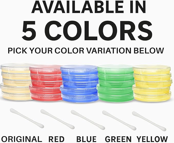 Evviva Sciences Nutrient Agar Petri Dishes Science Project Kit, Pre-Poured Agar Plates for Science Experiments, with Experiment eBook (Yellow)