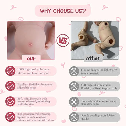 Special Edition, Girl 20 in, Full Silicone Baby Doll, Realistic Baby Dolls, Realistic Veins & Pose, Not Vinyl, Reborn Baby Dolls Silicone Full Body, Gift Set