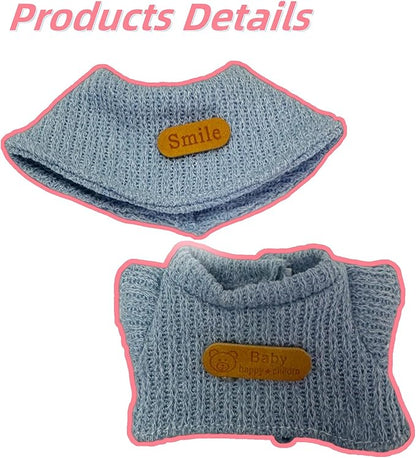 Doll Clothes for 17cm Figures, Cute Blue Handmade Knitted Sweater Suit