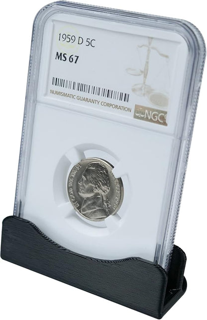 10-Pack Coin Holder Display Stand, PCGS Coin Slab Holder, NGC Coin Display Stand Holders for Coins (Black)