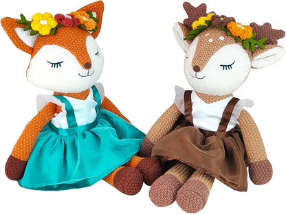 Fox Stuffed Animal,Fox Plush Toys,Stuffed Animals for Girls,Soft Ballerina Doll Animal Toy, Christmas Birthday Gifts for Baby Kids Girls(Orange)