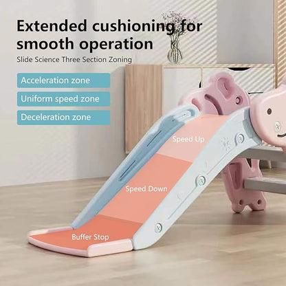 Toddler Slide,Kids Slide Playset for Toddler,Indoor Outdoor Slide Toddler Playset with Ball & Hoop, and Non-Slip Steps,Gift for Boys and Girls 1-3 Years (Pink)
