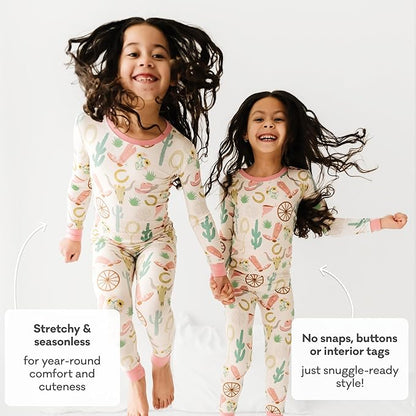 Little Sleepies Two-Piece Pajama Set for Boys & Girls, Soft Viscose from Bamboo Toddler Pajamas for Kids, Family Matching PJs
