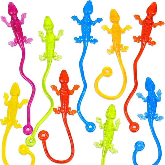40pcs Sticky Gecko Toys Party Favors Kids Goodie Bag Stuffers Sticky Finger Bulk Stretchy Lizard Toys Treasure Box Prize Pinata Fillers Classroom Rewards Birthday Party Supplies Treat Toddler Boy Girl