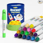 18 Colors Rocket Tempera Paint Sticks with 120 PDF Coloring Pages, Quick Drying, Non-Toxic and Washable Paint Sticks for Kids and Students, Art Supplies for Drawing on Paper and Canvas