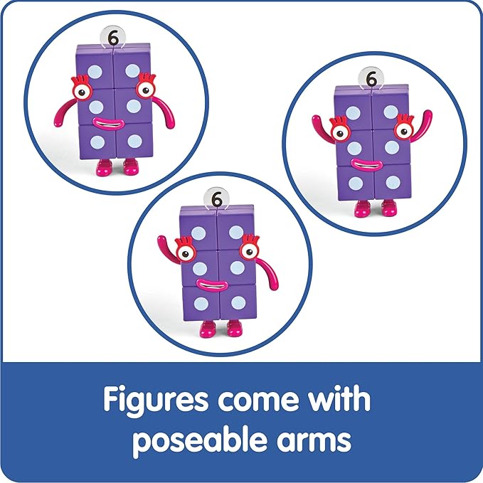 hand2mind Numberblocks Friends Six to Ten, Action Figure Set, Toy Figures & Playsets, Small Figurines for Kids, Counting Blocks, Numbers for Toddlers, Math Toys, Kids Birthday Gifts﻿