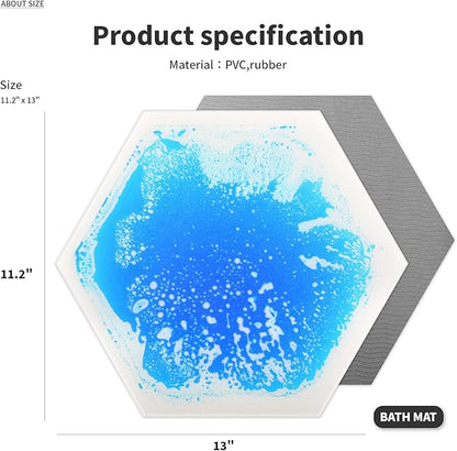 Art3d 9-Tile Hexagon Sensory Floor Tiles for Kids, Toddlers and Children, Colorful Liquid Sensory Activity Mat for Active Play and Decorative