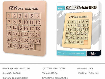 LiangCuber QY Toys 6x6 Klotski Puzzle Magnetic Sliding Number Puzzle ABS Brain Teasers Toy Tangram Jigsaw Intelligence (35-Digit Version)