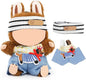 Doll Clothes for Labubu(NO Doll), for 17/15cm Plush Dolls, Clothing Suit Toy Figurine Outfit Set Dress Up with Kawaii Style Accessories, Multicolour Overall and Cute Hat or Headwear (LB103)