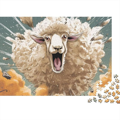 Sheep for Adults Fun 500 Pieces 3D Animal Thickened Wooden Jigsaw Puzzles Toy Intellectual Game Stress Relief Toy Decoration Education Game Relaxation and Intelligence 500pcs (52x38cm)