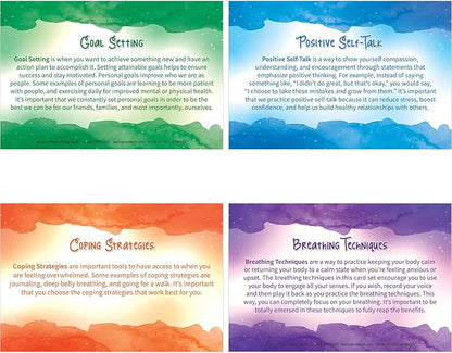 Really Good Stuff Self Care Reflection Cards-Mindful Thinking, Positive Affirmations, Meditation Techniques to Manage Emotions and Feelings for Kids and Adults