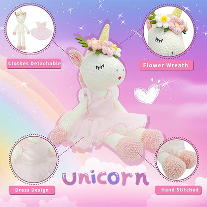 Unicorn Stuffed Animals Plush Ballerina Baby Doll, Unicor n Toys for Girl, Stuffed Animals for Girls Girls Birthday Gift U nicorn Decorations for Girl Toys(Pink)