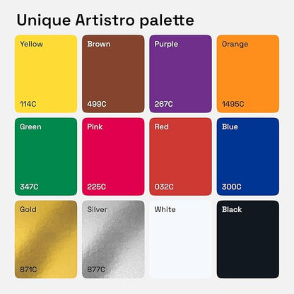 ARTISTRO 12 Acrylic Paint Markers - Medium Point Paint Pens for Rock, Wood, Glass, Ceramic, Black Paper, Scrapbooking Crafts, Card Making, DIY Photo Album, Ceramic