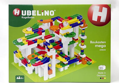 Hubelino Mega Building Box - Deluxe 585 Piece Marble Run Playset (Made in Germany)