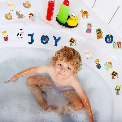 20 PCS Christmas Window Decor Nativity Thick Gel Clings Religious Christian Decoration Jesus Birth Window Clings Decals for Kids Toddlers Home Airplane Xmas Yuletide Party Classroom Nursery