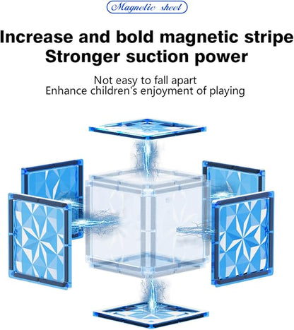Magnetic Tiles 3D Diamond 102pcs Set | STEM Building Blocks for Kids | Montessori-Inspired Educational Toys | Magnet Building Set for Toddler Learning & Creativity | Gifts for Boys & Girls Ages 3+