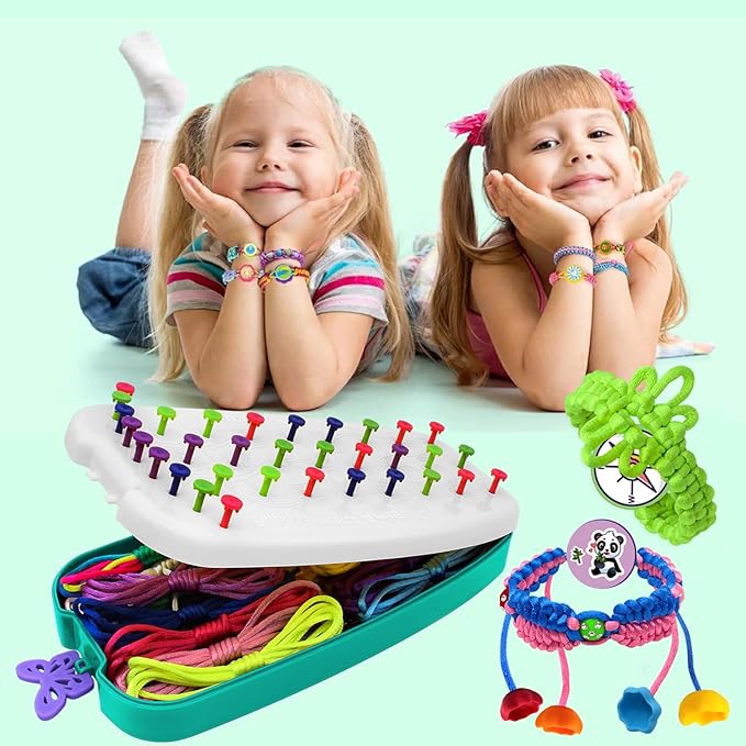 Coiinala Friendship Bracelet Making Kit for Girls, DIY Bracelets Maker Jewelry String Braiding Set Toys - Best Gifts Ideas Arts and Crafts String Maker for Kids Age 7 8 9 10 11 12 Year Old, Blue