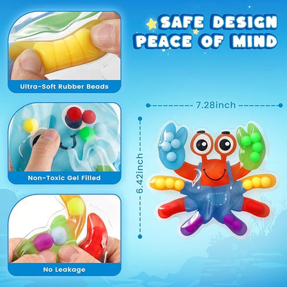 3 otters Color Sorting Sensory Toys, Sea Animals Fine Motor Matching Games Fidget Toys with 3 Game Cards for Toddlers Birthday Party Gift