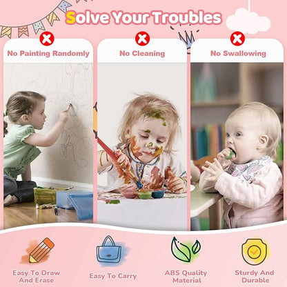 Kikidex Magnetic Drawing Board, Toddler Girl Toys for 1-2 Year Old, Doodle Board Pad Learning and Educational Toys for 1 2 3 Year Old Baby Kids Birthday Gift(Soft Pink)