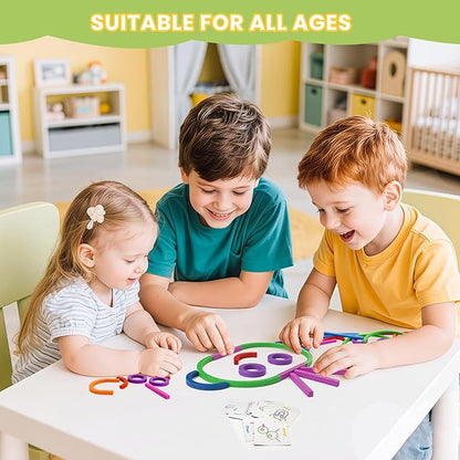 Sticks and Rings Builder, Stem Kids Toys for Preschool Kindergarten, Creative Learning Building Educational Resources, Fun Construction Puzzle Sticks Building Toys for Boys and Girls Ages 3-8, Gift
