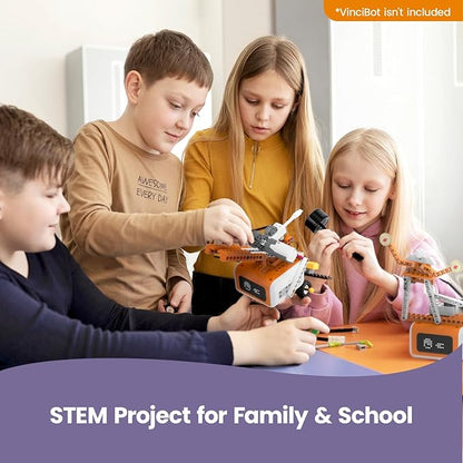 Matatalab Creator Kit, Add-on Pack for VinciBot Coding Robot, 434+ Building Blocks STEM Educational Kit with 20 Building Cases, DIY Building Science Experiment Kit for Kids Ages 8-12