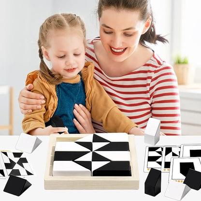 Block Puzzles Hidden Building Blocks for Kids, 3D Puzzle with Storage Tray Educational Assembly Puzzles Brain Teaser Games Game New Year's Gift for Early Education Ages 3+