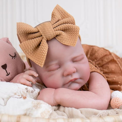 Aori Lifelike Reborn Baby Dolls - 20'' Realistic Sleeping Newborn Girl Doll with Feeding & Outfit Set - Weighted Body for Cuddling, Roleplay Gift for Girls and Kids 3+