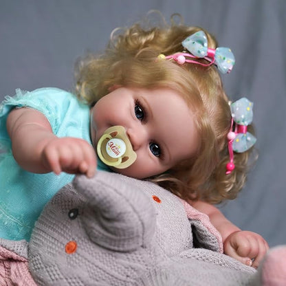 JIZHI Lifelike Reborn Baby Dolls - 20-Inch Feeling Realistic-Newborn Adorable Playful Real Life Baby Dolls with Feeding Kit & Gift Box for Kids Age 3 +