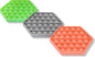 TOMMIKE Hexagon Push Pop Fidget Toy Bubble Sensory for Anxiety & Stress Relief Special Needs Autism Learning Office School Game Crafts Kids Adults (3-Pack)
