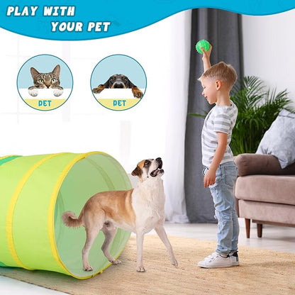 PigPigPen Kids Tunnel for Toddlers,Pop Up Play Tunnel Tent for Babies or Dogs, Indoor & Outdoor Toys for Kids Backyard Playset (Cotton Play Tunnel)
