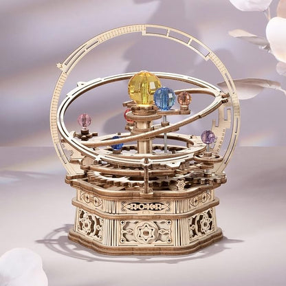 ROKR 3D Wooden Puzzles for Adults Mechanical Music Box-Starry Night, DIY Rotating Music Box Model Building Kits for Teens, DIY Crafts/Hobbies/Gifts Desk Decor for Boys Ages 14+ (Starry Night)