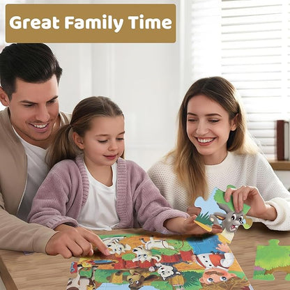 Jumbo Floor Puzzle for Kids, Large Jigsaw Puzzles 48 Piece for Kids Ages 3-5,Preschool Learning & Education Toys, Gifts for 4-8 Year Old Boys and Girls (Farm Human)