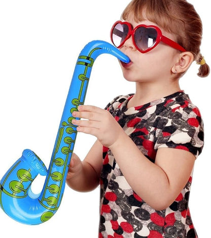 DECORA 27.5“ Inflatable Saxophones Assorted Colors 6pcs for Kids Party Favors