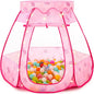 Baby Ball Pit for Toddler: with Star Lights - Pop Up Princess Play Tent for Kids - Indoor Outdoor Baby Girl Toys Birthday Gifts - NO Balls (Dreamy Pink Tent)