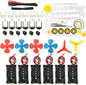 EUDAX 6 Set Rectangular Mini Electric 1.5-3V 24000RPM DC Motor with 84 Pcs Plastic Gears,Electronic Wire, 2 x AA Battery Holder,Boat Rocker Switch,Shaft Propeller for DIY Science Projects