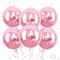 Giant 4D Pink Foil Balloons, 6Pcs Large Metallic Pink Round Balloons, 22 Inch Big Round Foil Balloon for Pink Birthday Party Baby Shower Wedding Decorations