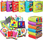 teytoy My First Soft Book, 6 PCS Nontoxic Fabric Baby Cloth Books Early Education Toys Activity Crinkle Cloth Book for Toddler, Infants and Kids Perfect for Baby Shower (New Version)