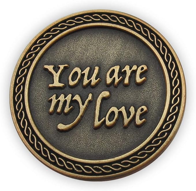 Romantic Love Expression Antique Gold Plated Pocket Coin for Date Night, You are My Love, All I Want is You, Love Gift for Men & Women, from Him or Her