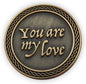 Romantic Love Expression Antique Gold Plated Pocket Coin for Date Night, You are My Love, All I Want is You, Love Gift for Men & Women, from Him or Her