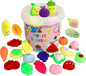 Mochi Squishy Toys, 24 pcs Fruit Squishy Party Favors for Kids Classroom Prize Stress Relief Squishies Bulk Gift for Birthday Pinata Goodie Bag Filler Christmas Stocking Stuffers Easter Valentines