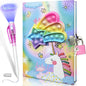 Pop Girls Diary with Lock and Invisible Ink Double-end Pen, 7.5x5.4 Inches 160 Lined Pages Fidget Unicorn Girls Journal for Kids Secret Notebook Pen Set Birthday Gifts for Girls 5 6 7 8 9 10 Years Old