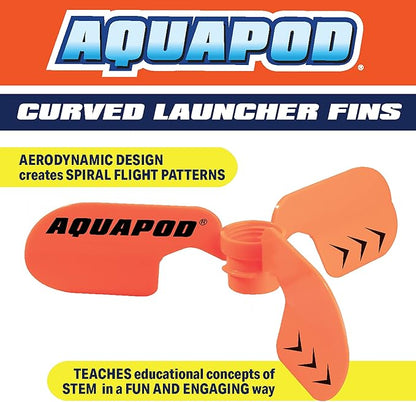 Screw on Curved Water Rocket Fins (2 pk)- Compatible with any 2 Liter Bottles - Makes Bottle Spiral in Air & Helicopter to Ground - Fun Outdoor Science Toy - Accessory to Water Rocket Launcher