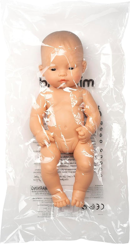 Miniland Doll 12 5/8'' Asian Girl (Polybag) - Made in Spain, Anatomically Correct, Quality, Inclusion