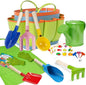 Kids Gardening Set 14Pcs Gardening Tools for Kids with Tote Bag,Watering Can, Shovel, Apron, Garden Book and More Educational STEM Learning Outdoor for Toddlers Boys Girls (Green)