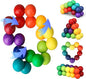 3 PCS Colorful Ball Fidget Ring Toy for Kids Toddlers, Fidget Chain Airplane Car Travel Trip for Age 3-8, Rainbow DIY Sensory Puzzle Toy for Easter Eggs Basket Stuffer Gifts