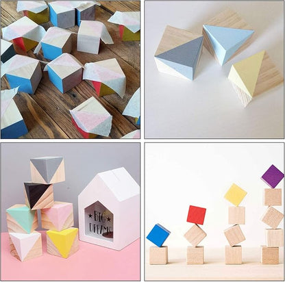 ZOENHOU 300 PCS 1 Inch Wooden Cubes, Blank Unfinished Wooden Block Set for Crafting Painting Decorating DIY Projects