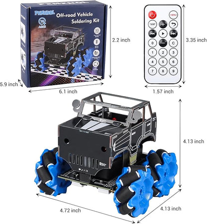 PEMENOL DIY Soldering Robot Car Kit for Teens Aged 15+, Mecanum Wheels 360° Omnidirectional Movement, Dual Remote & WiFi Control, STEM Electronics Project Present for Students & Hobbyists